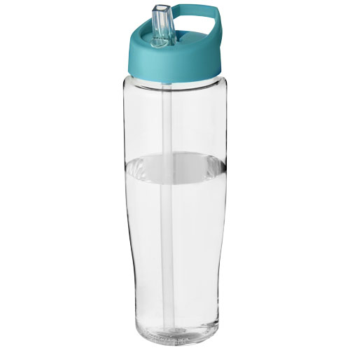 Bouteille sport publicitaire avec paille 700ml H2O Active® Translucide et Bleu aqua